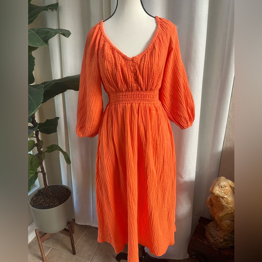 J. Crew Orange “Reimagined” Women's Dress